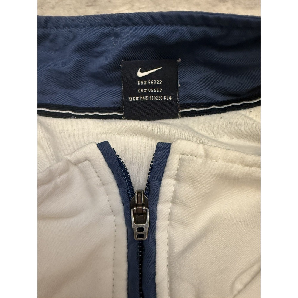 VTG 90s Nike Court Tennis Jacket Mens XL White Blue Retro Swoosh Track Full Zip - Picture 4 of 11